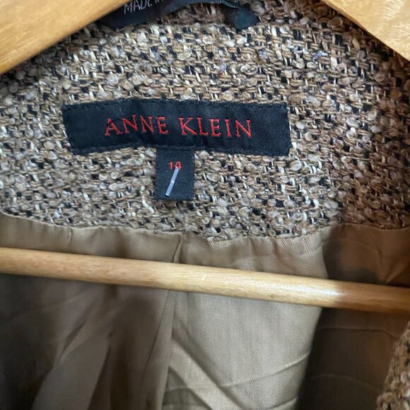 VTG ANNE KLEIN Women’s Wool-Blend Long Coat Size 14 *FLAW* Cozy, and Comfort - Picture 3 of 6